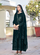 Current Salwar Suit in Green Colour